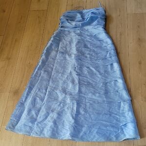 Blue Strapless Sundress for Prom